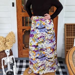 60s/70s Quilted Long Sleeve Maxi Dress
